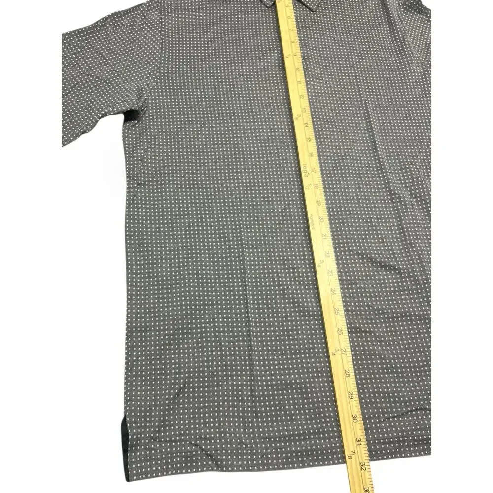 Polo Golf Ralph Lauren Shirt M Pima Cotton Peru Gray Dot Pattern Excellent